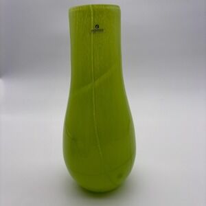 Zodax Lime Green Glass Vase Solid Art Glass Modern Home Decor 1.5 Lb Centerpiece